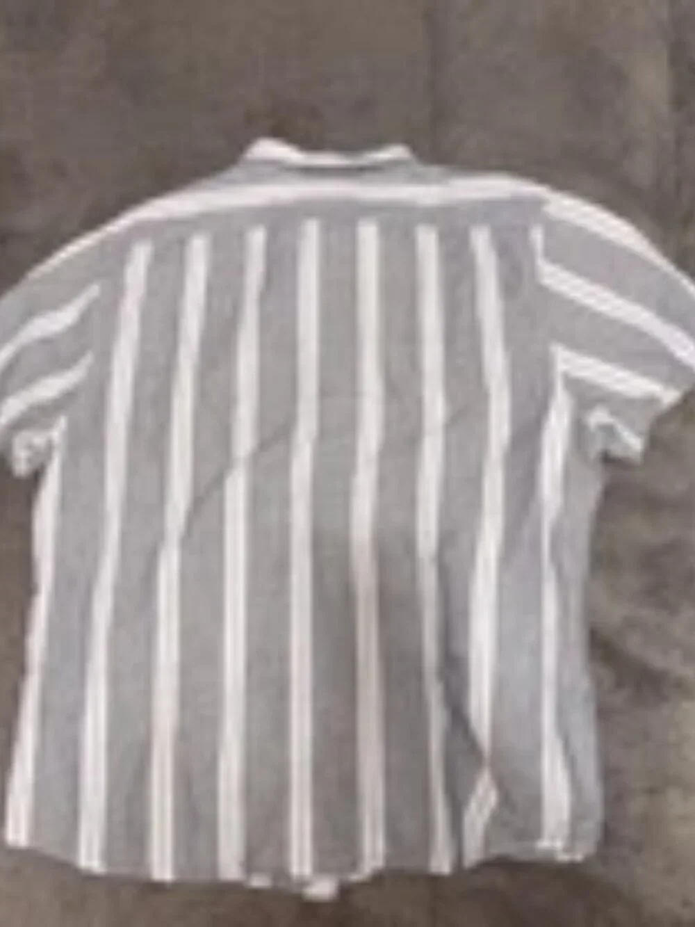 Banana Republic Men's Linen Blend Shirt Large Gray White Stripe Slim